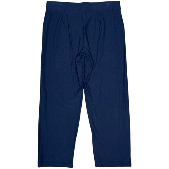 EUC Women's EILEEN FISHER Straight Leg Crepe Pull-On Pant Navy | Size PL - Picture 3 of 8
